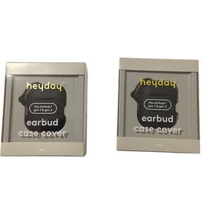 Heyday Black Earbud‎ Case Cover. Set of 2